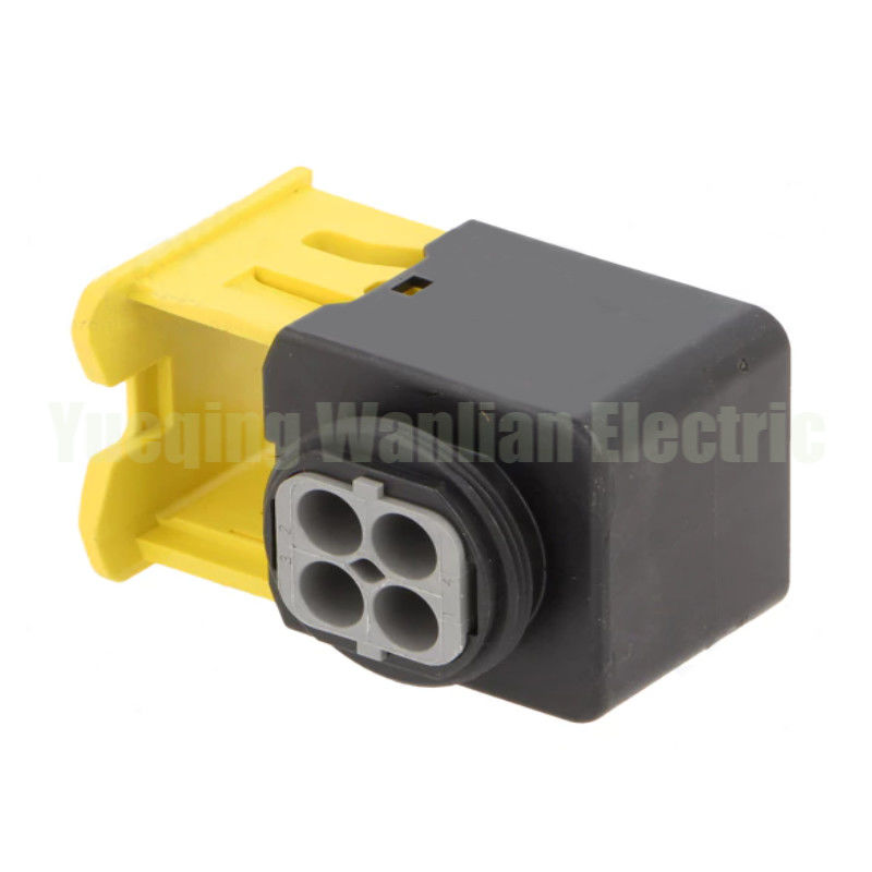 4 ปิน HDSCS Connector 2-1418390-1 สีดํา Shell สีเทา Key กันน้ํา เพศหญิงปลั๊ก