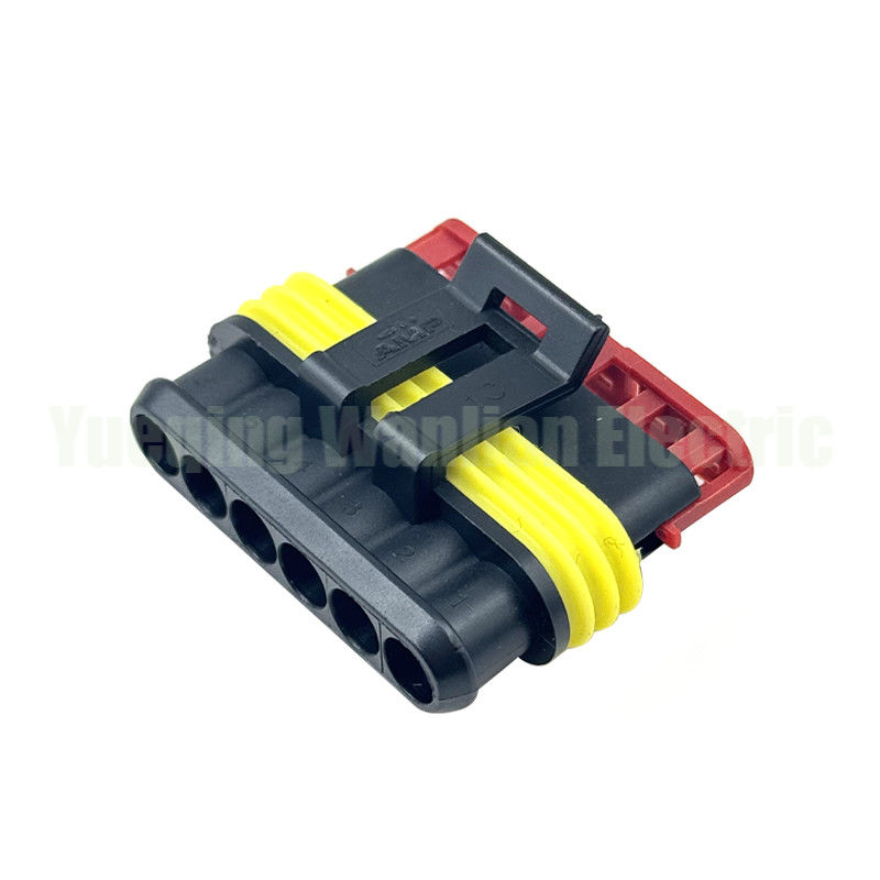 6 Pin 282090-1 โซเก็ต วงกลม Superseal Crimp โดยไม่ต้องติดต่อ