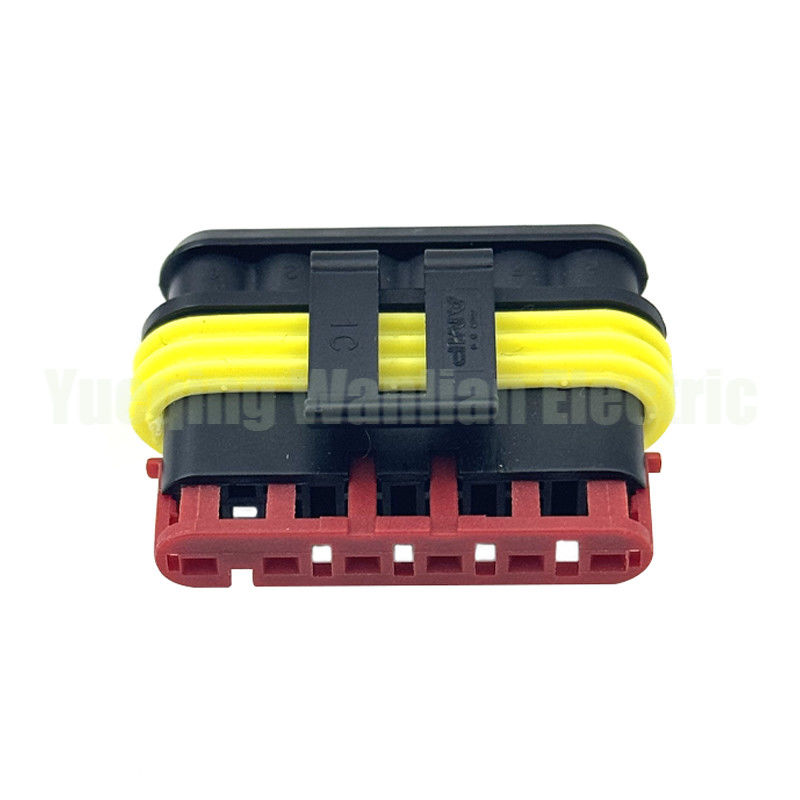 6 Pin 282090-1 โซเก็ต วงกลม Superseal Crimp โดยไม่ต้องติดต่อ